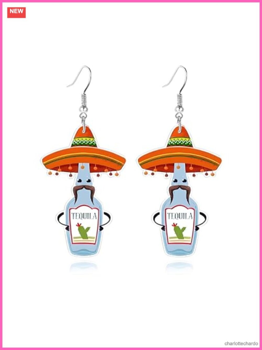 Acrylic Alloy Dangle Drop Cinco De Mayo Fiesta Statement Earrings Gift